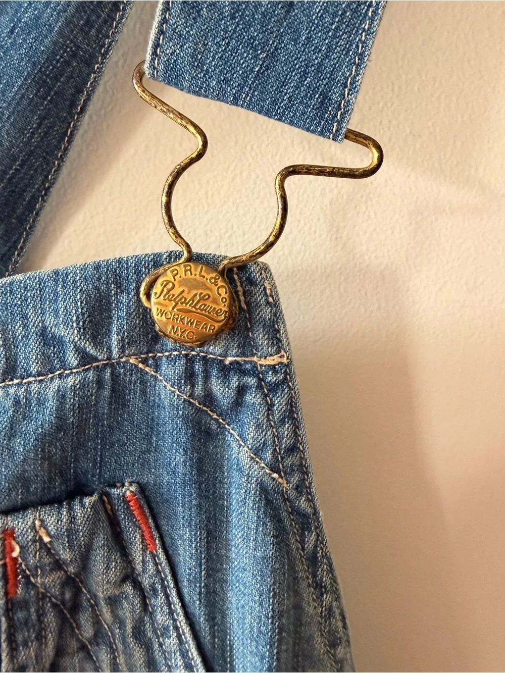 Polo by Ralph Lauren Distressed Denim Overalls - Light Blue - Picture 5 of 13